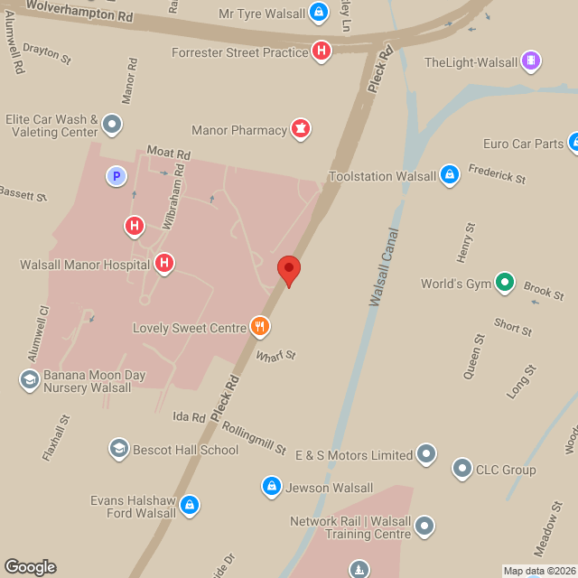 Map showing Gills Funeral Care location in Walsall